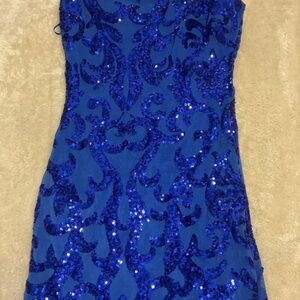 Lucy in the Sky Royal Blue Bodycon Mini Dress